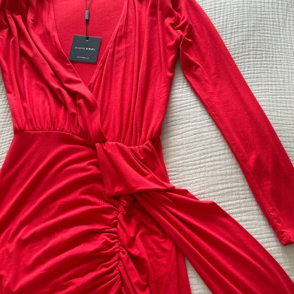JLUXLABEL - Red Quinn Overlay Dress - M (NWT) - Picture 2 of 5